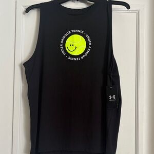 Under Armour Black Tank with Neon Tennis Graphic